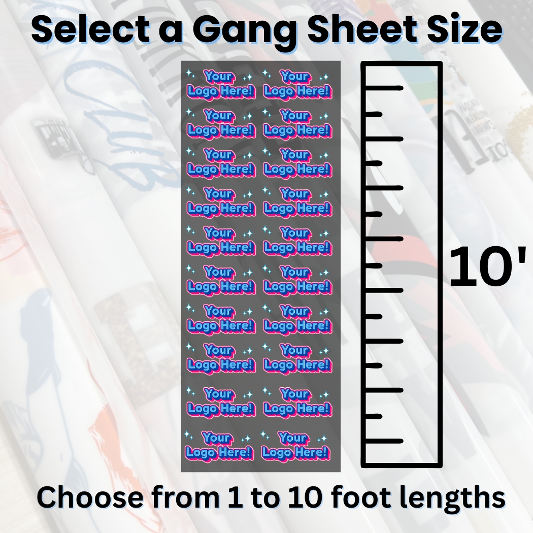 screenshot of 10 foot Hot Printz™ DTF heat transfer gang sheets by Apex Transfers.