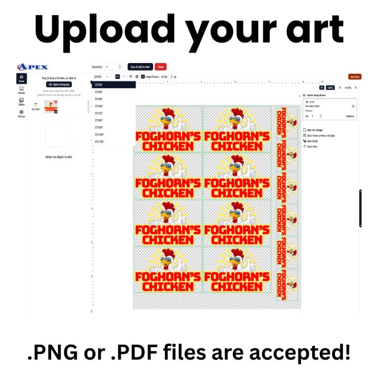 Upload art gang to gang sheet builder