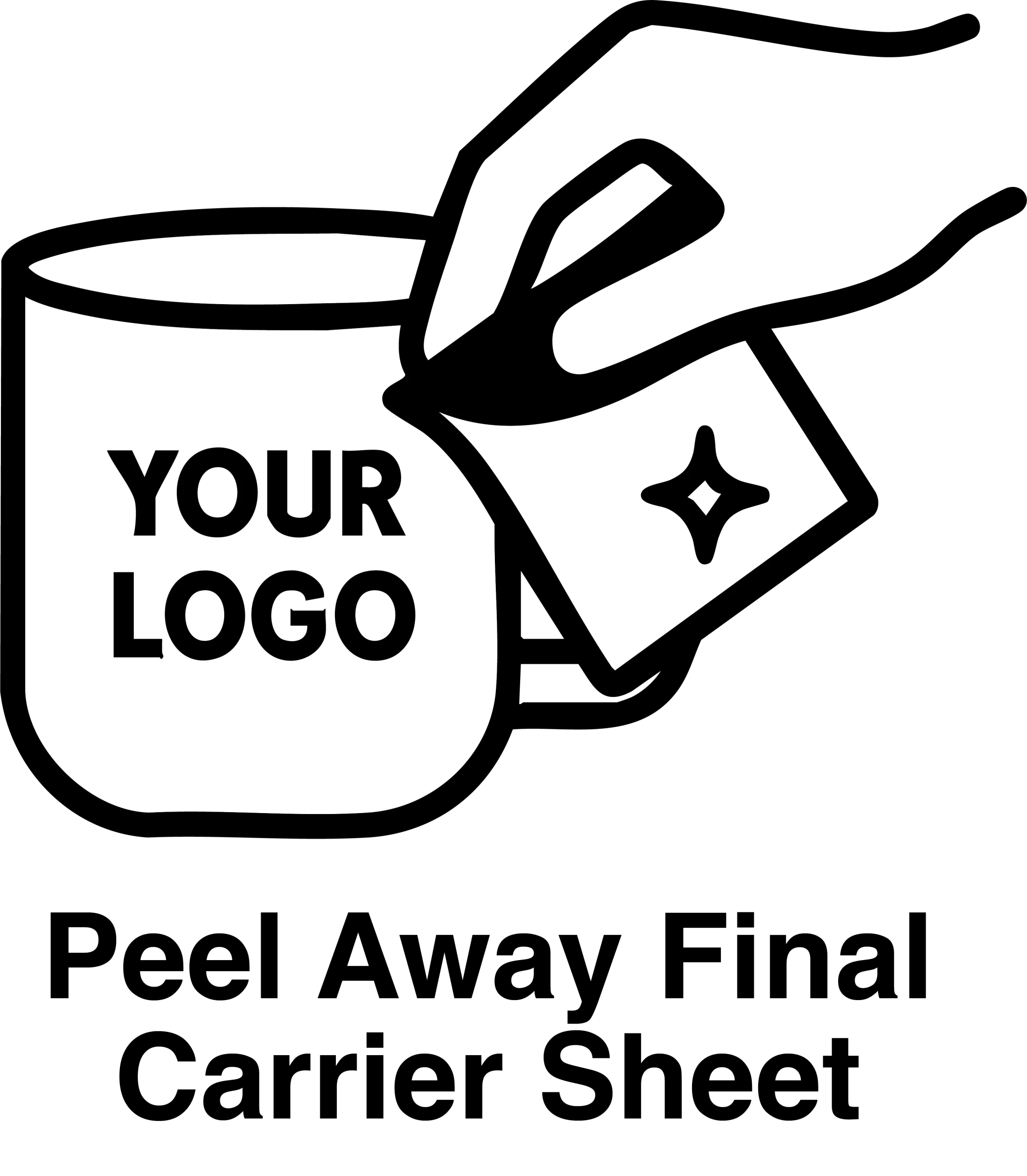 screenshot of Hot Printz™ UV DTF Stickers final application step of peeling away carrier sheet by Apex Transfers