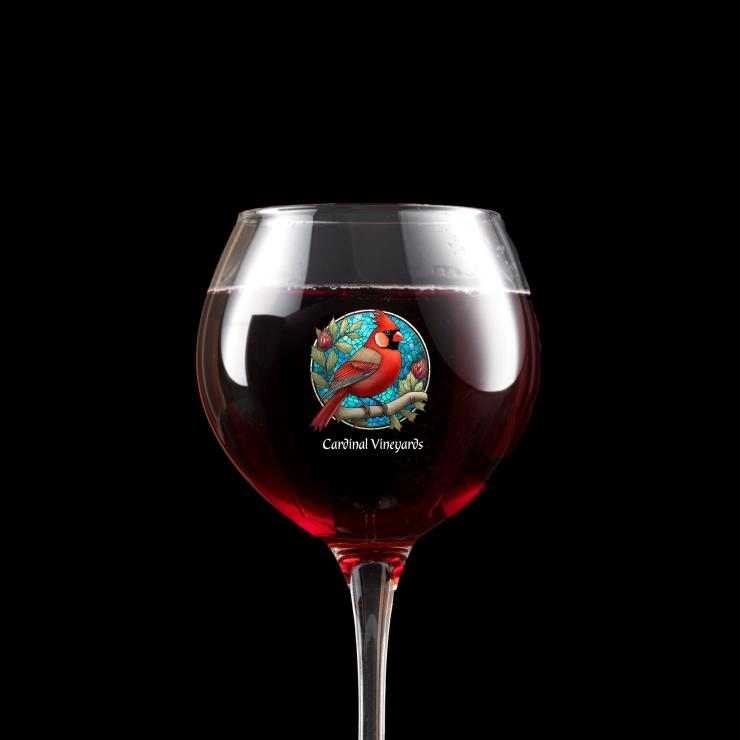 UV DTF transfer sticker on wine glass
