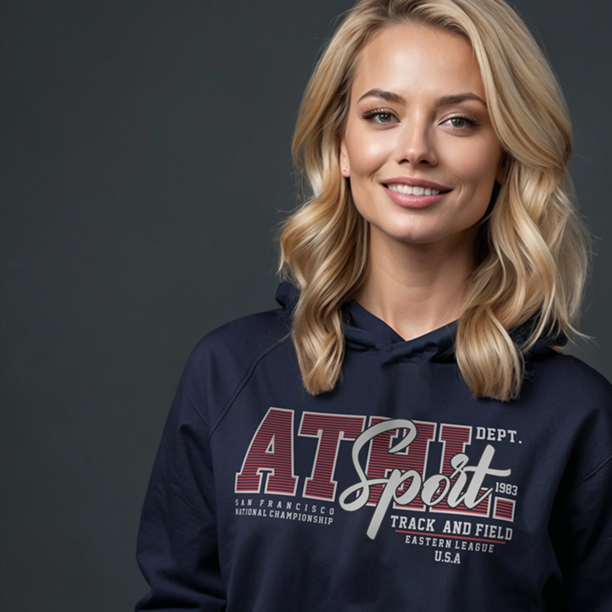 Young woman wearing black hoodie printed with Easy Ink™ clear film screen print transfer