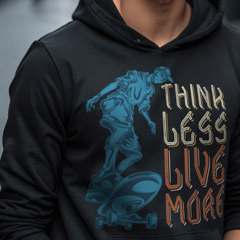 Black hoodie featuring Apex Transfers skateboarding fashion ink design