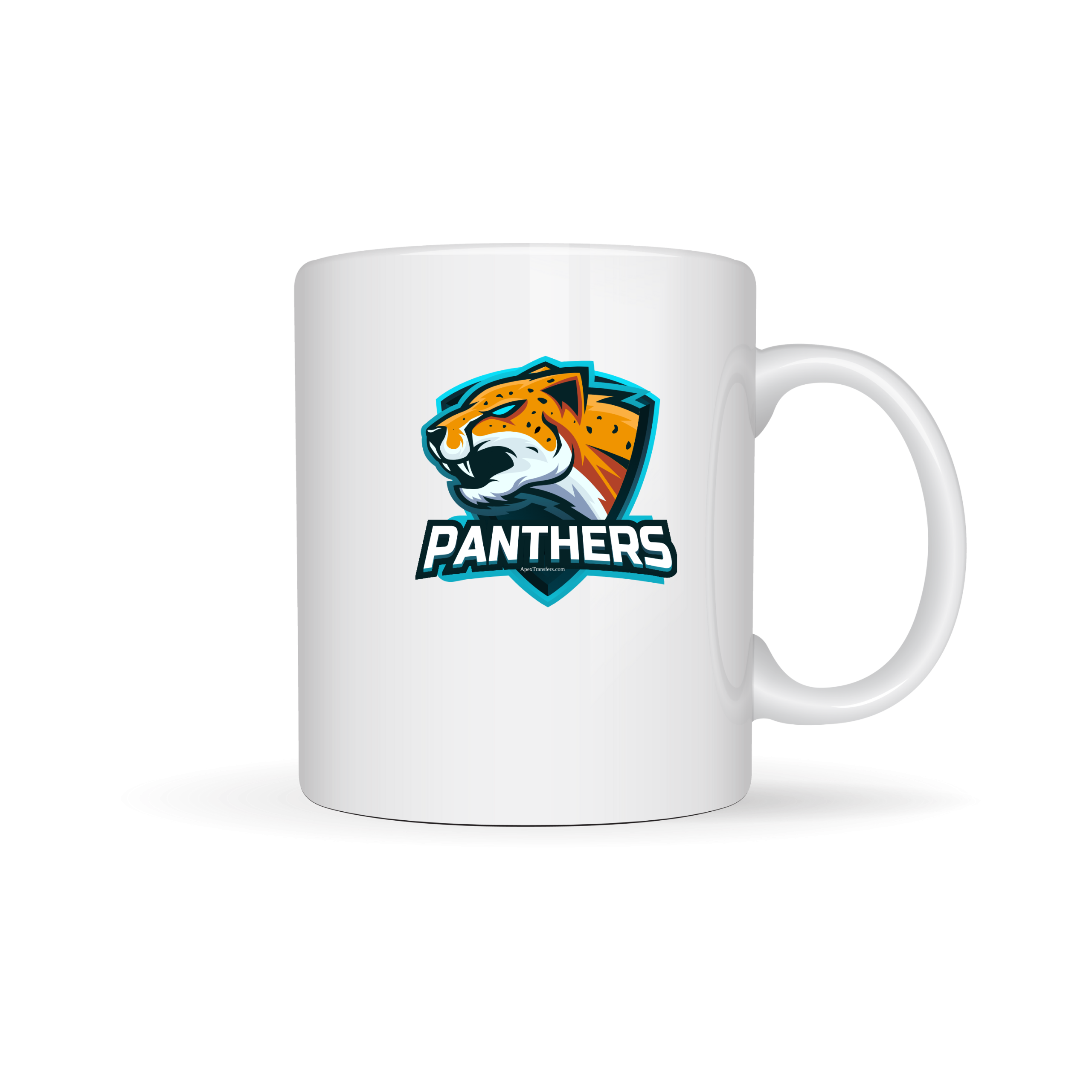 UV DTF sports sticker on white ceramic mug