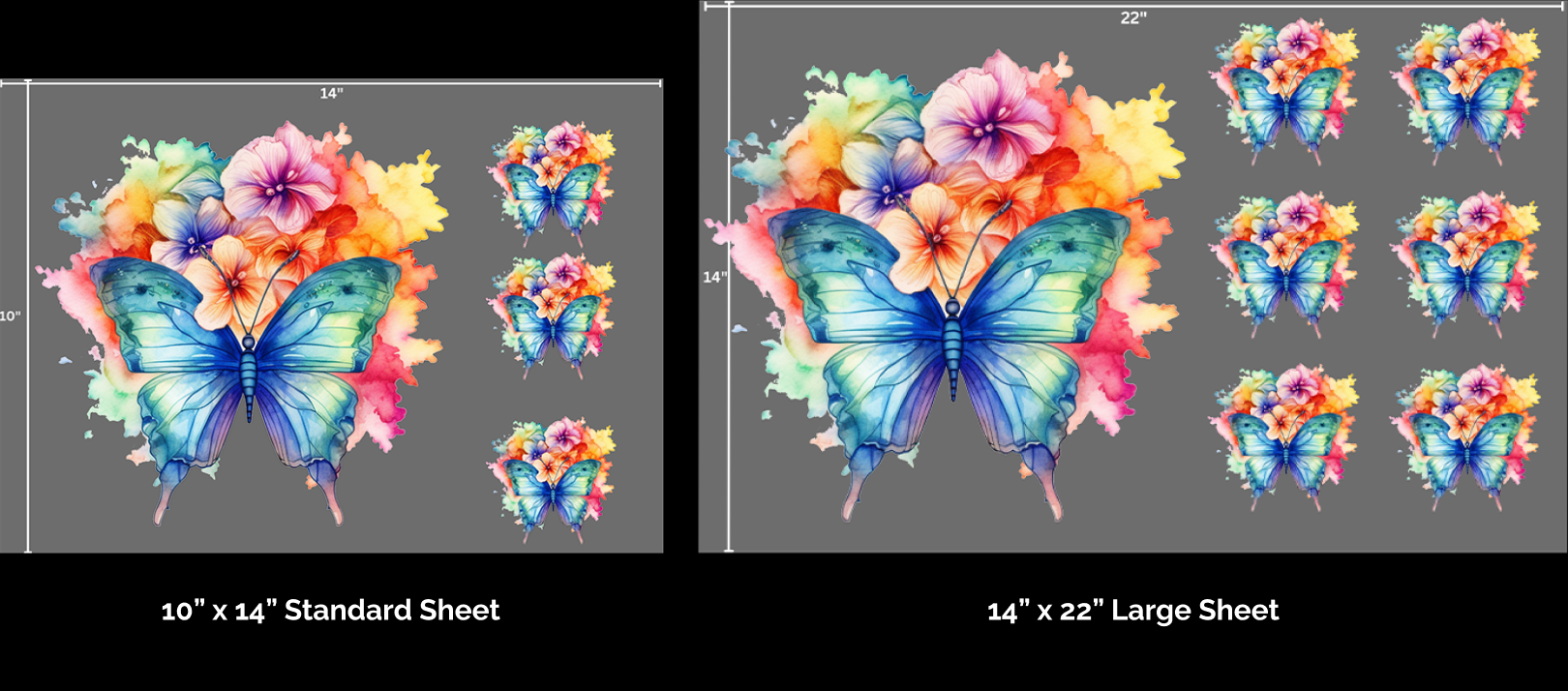 Custom sublimation gang sheet with multiple designs by Apex Transfers