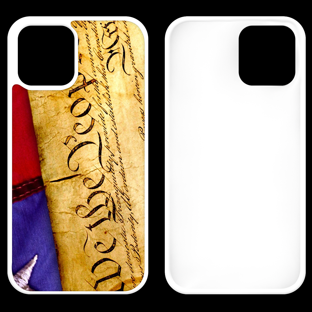 White iPhone case decorated with custom sublimation transfer graphic