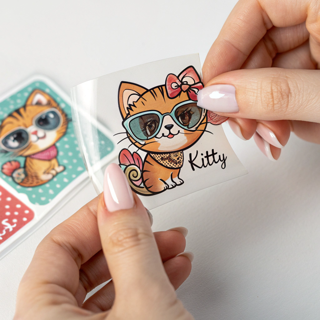 Custom UV DTF transfer stickers by Apex Transfers