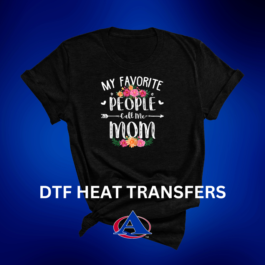 Custom DTF heat transfers logo graphic by Apex Transfers