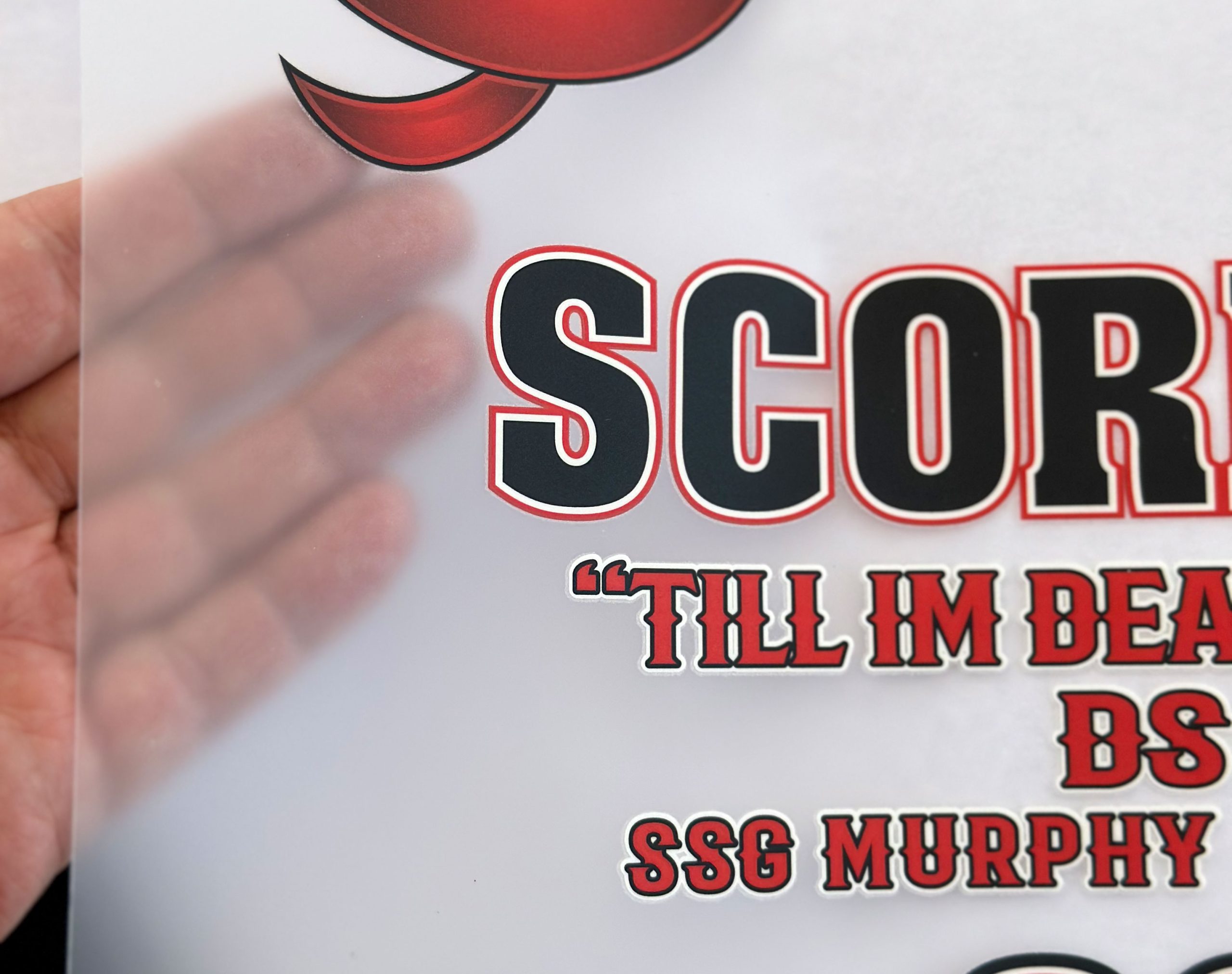 Clear film heat transfer with custom SCOR design