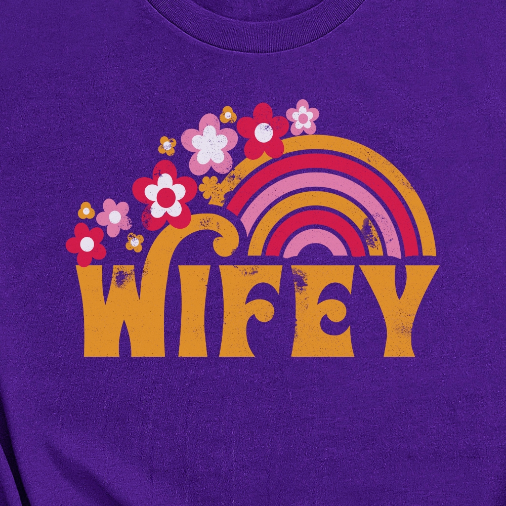 Hot Printz™ DTF heat transfer sheet with Wifey graphic design